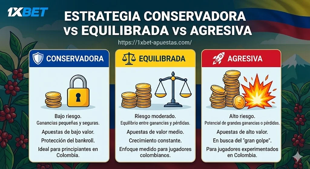 Estrategia conservadora vs equilibrada vs agresiva